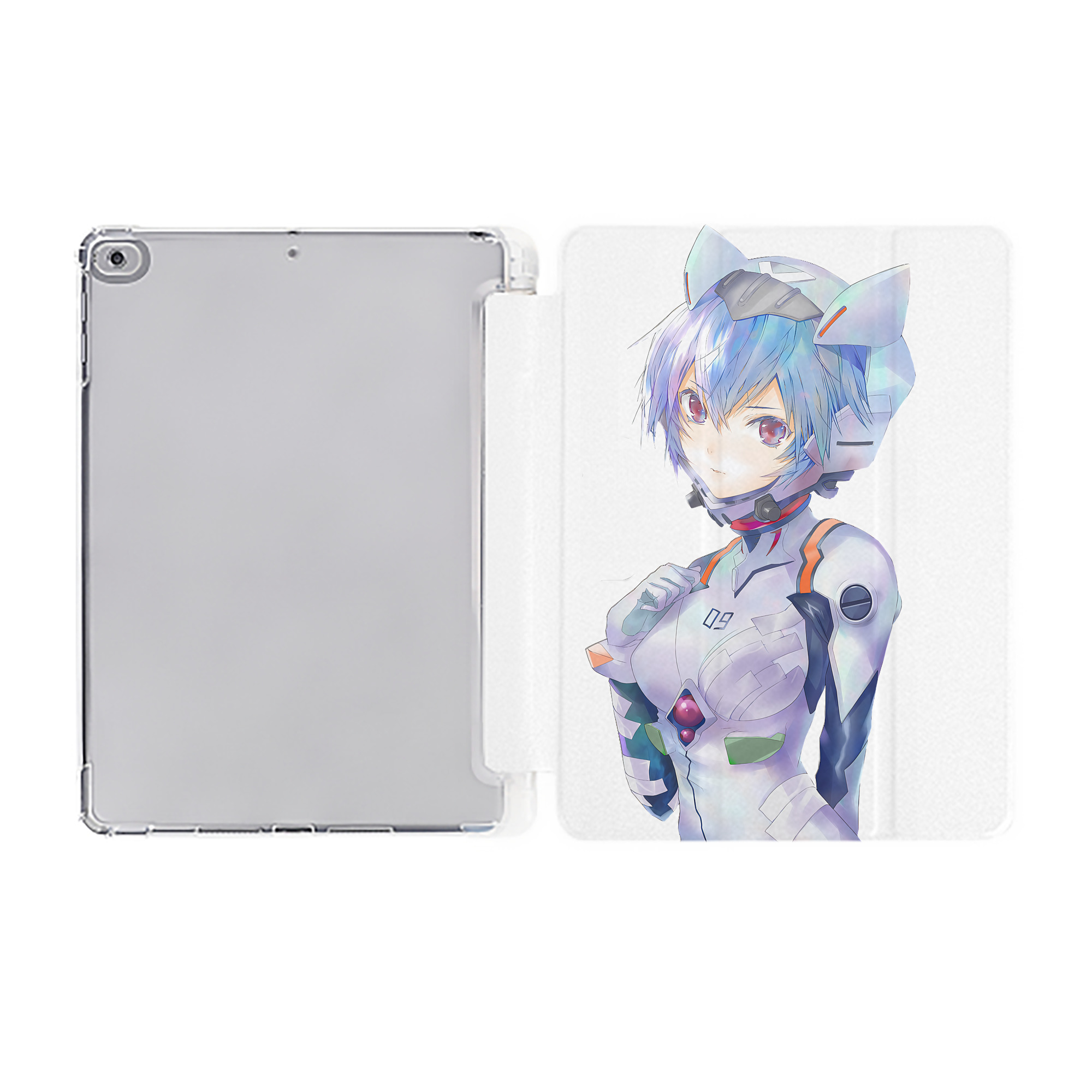 （画像用） EVA 新世紀エヴァンゲリオン IPad ケース ペン収納付き 三つ折りスタンド PUレザー×シリコン 対応機種9.5/10.5/10.9インチ